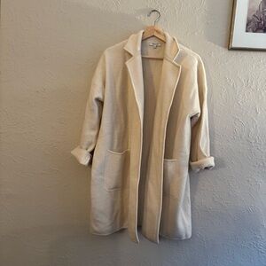 Madewell Cream Open Front Blazer Coat